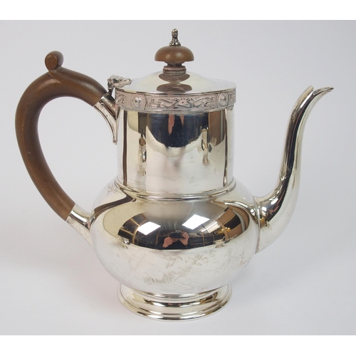 181 - A silver coffee pot and sugar bowl