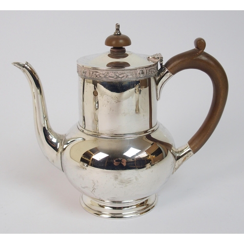 181 - A silver coffee pot and sugar bowl