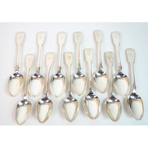 187 - A matched part suite of silver cutlery