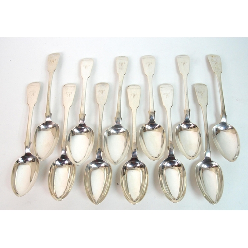 187 - A matched part suite of silver cutlery