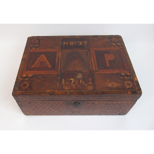 310 - An 18th Century marquetry inlaid lap desk