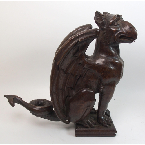 330 - Two Victorian oak carved griffins