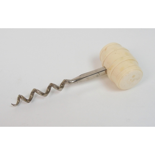 333 - An ivory-topped cork screw