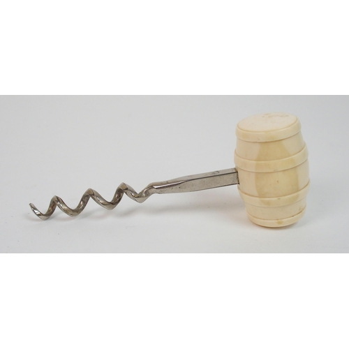 333 - An ivory-topped cork screw