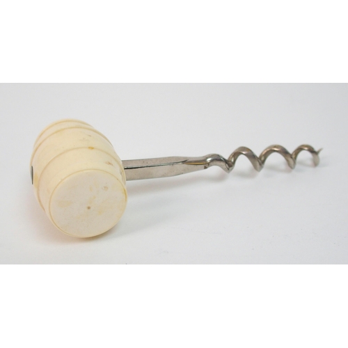 333 - An ivory-topped cork screw