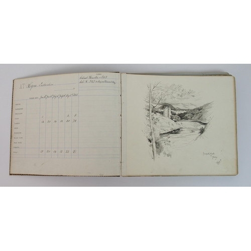 334 - A leather bound Game Register for the Lyne Estate  Peebleshire  from 1911