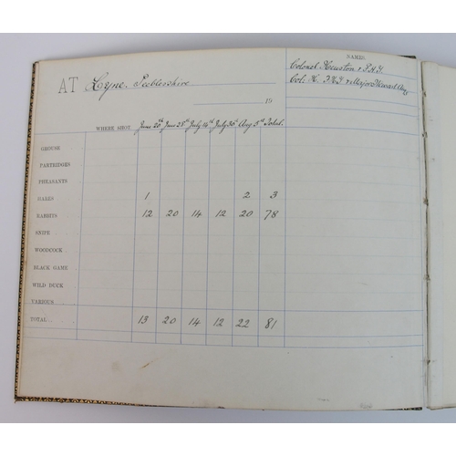 334 - A leather bound Game Register for the Lyne Estate  Peebleshire  from 1911