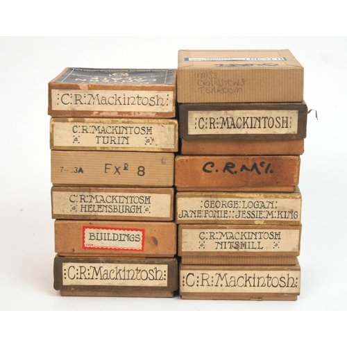 338 - Charles Rennie Mackintosh: eleven various boxes of glass slides