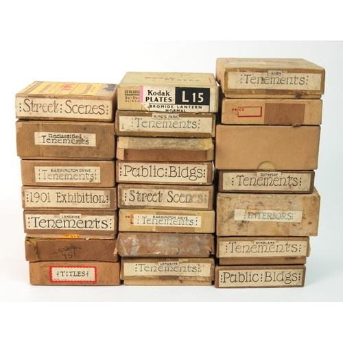 339 - A collection of twenty-two boxes of glass slides relating to Glasgow