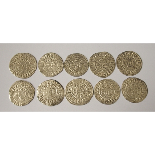 413 - Ten Edward I (1272-1307) Long Cross silver pennies