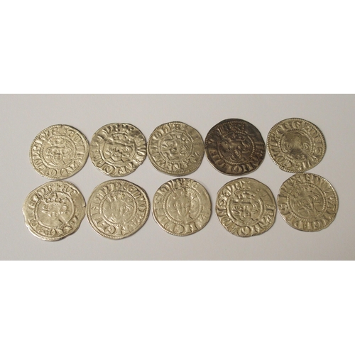 417 - Ten Edward I (1272-1307) Long Cross silver pennies