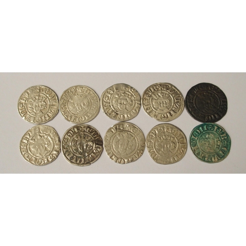 421 - Ten Edward I (1272-1307) Long Cross silver pennies