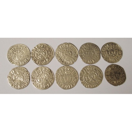 422 - Ten Edward I (1272-1307) Long Cross silver pennies