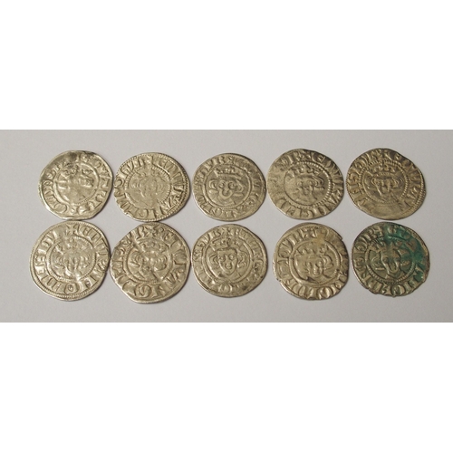 425 - Ten Edward I (1272-1307) Long Cross silver pennies