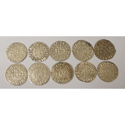 430 - Ten Edward I (1272-1307) Long Cross silver pennies