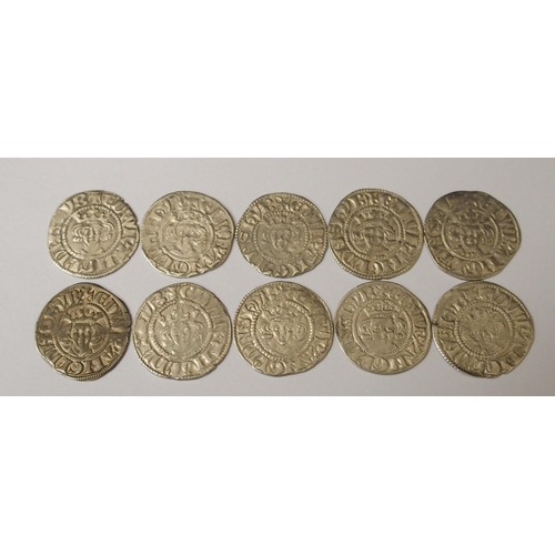 431 - Ten Edward I (1272-1307) Long Cross silver pennies