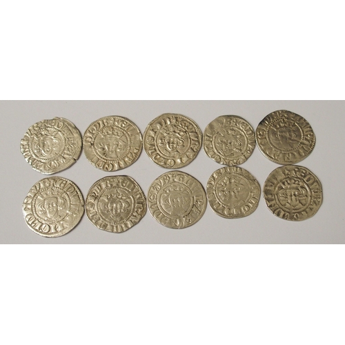 435 - Ten Edward I (1272-1307) Long Cross silver pennies