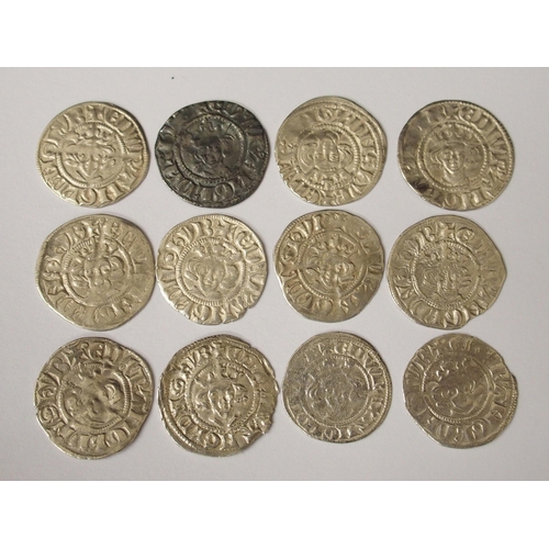 439 - Twelve Edward I (1272-1307) Long Cross silver pennies