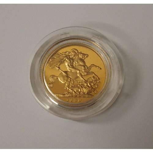 450 - 1980 Elizabeth II gold proof sovereign