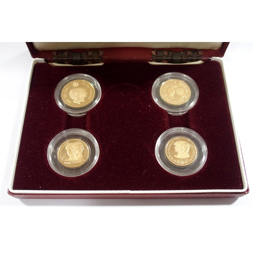 459 - 1981 The Royal Wedding Commonwealth four gold coins