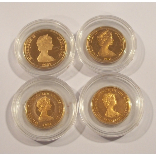 459 - 1981 The Royal Wedding Commonwealth four gold coins