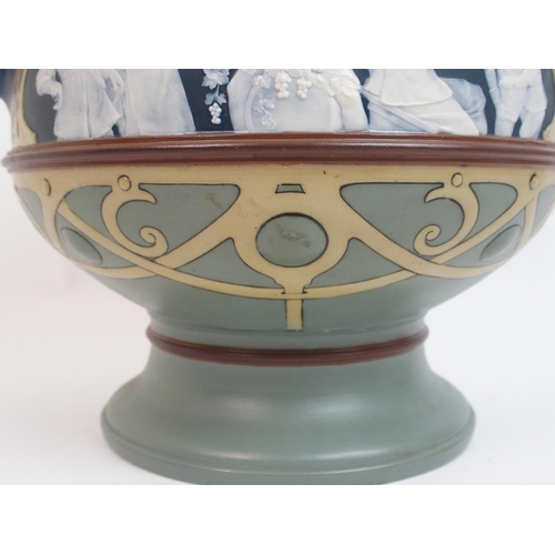 470 - A Mettlach pottery pate-sur-pate Art Nouveau jardiniere