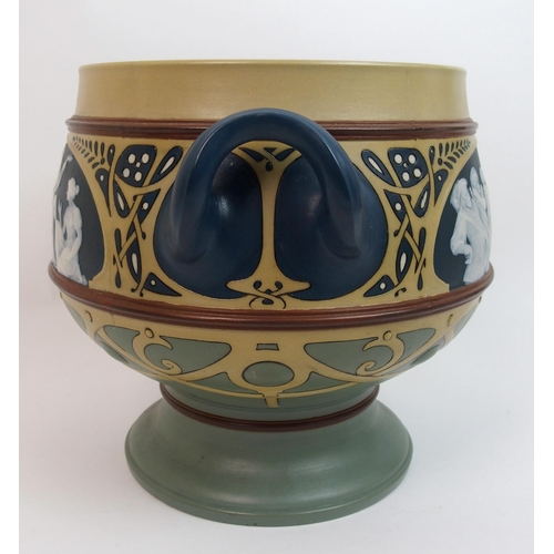 470 - A Mettlach pottery pate-sur-pate Art Nouveau jardiniere