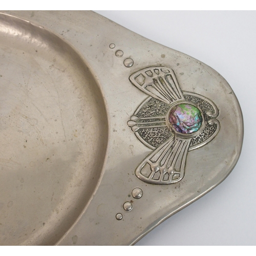 472 - A Glasgow style Art Nouveau white metal tray