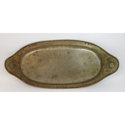 472 - A Glasgow style Art Nouveau white metal tray