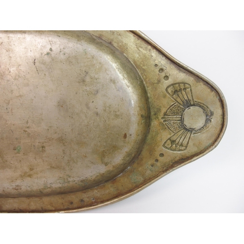 472 - A Glasgow style Art Nouveau white metal tray