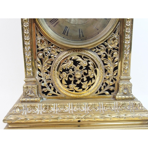 473 - A 19th Century pierced brass mantle clock