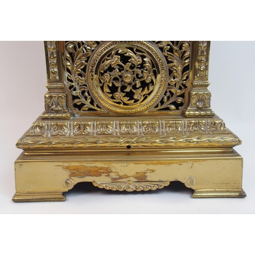 473 - A 19th Century pierced brass mantle clock