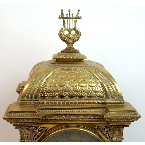 473 - A 19th Century pierced brass mantle clock