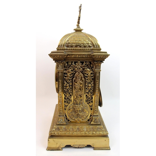 473 - A 19th Century pierced brass mantle clock