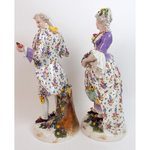 476 - A pair of continental porcelain figures