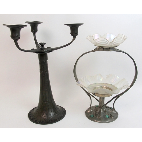 478 - A Kayserzinn Art Nouveau pewter candlestick