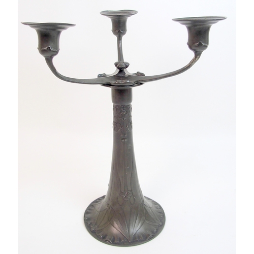 478 - A Kayserzinn Art Nouveau pewter candlestick