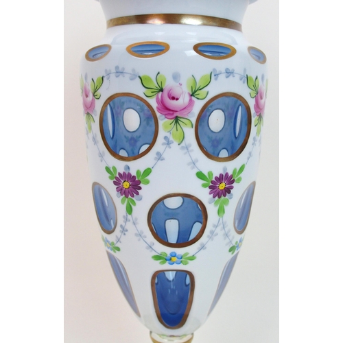 481 - A 19th Century Bohemian overlaid glass vase and cover