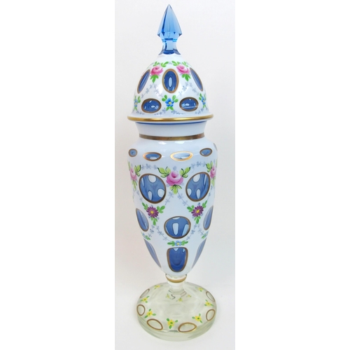 481 - A 19th Century Bohemian overlaid glass vase and cover