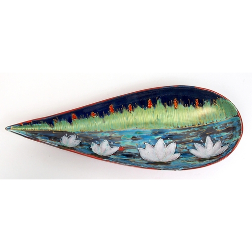 484 - An Anita Harris Art Pottery 'Waterlily' spear dish