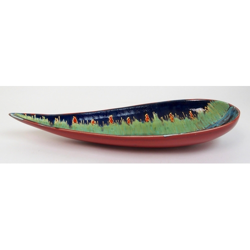 484 - An Anita Harris Art Pottery 'Waterlily' spear dish