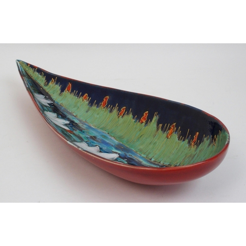 484 - An Anita Harris Art Pottery 'Waterlily' spear dish