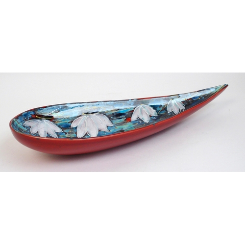 484 - An Anita Harris Art Pottery 'Waterlily' spear dish