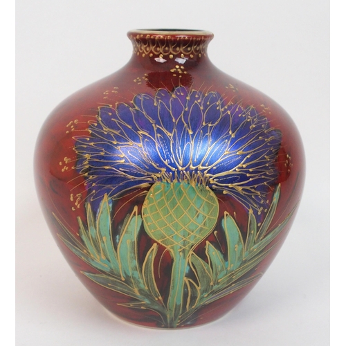 485 - An Anita Harris Art Pottery 'Cotton Thistle' vase