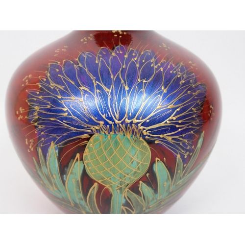 485 - An Anita Harris Art Pottery 'Cotton Thistle' vase