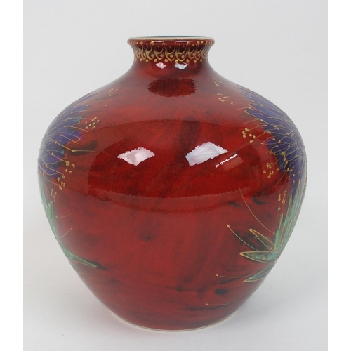 485 - An Anita Harris Art Pottery 'Cotton Thistle' vase