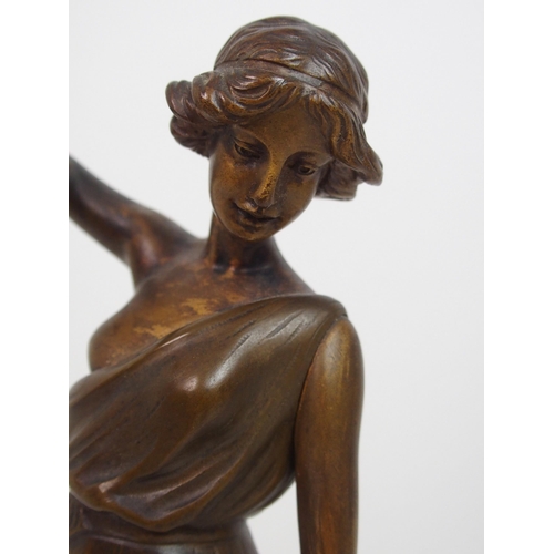 495 - A French bronze figure of a lady signed G Moerlin