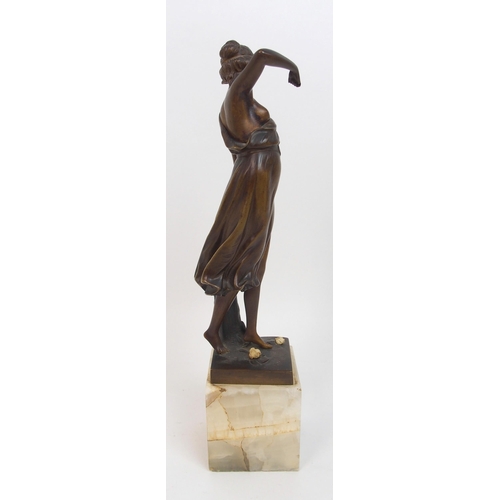 495 - A French bronze figure of a lady signed G Moerlin