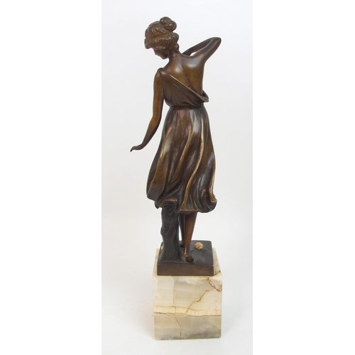 495 - A French bronze figure of a lady signed G Moerlin