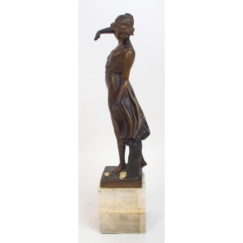 495 - A French bronze figure of a lady signed G Moerlin